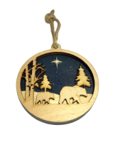 Rustic Wood Bear Ornament 