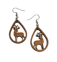 Deer Wood Earrings