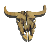  Fractal Burned Wood Steer Head